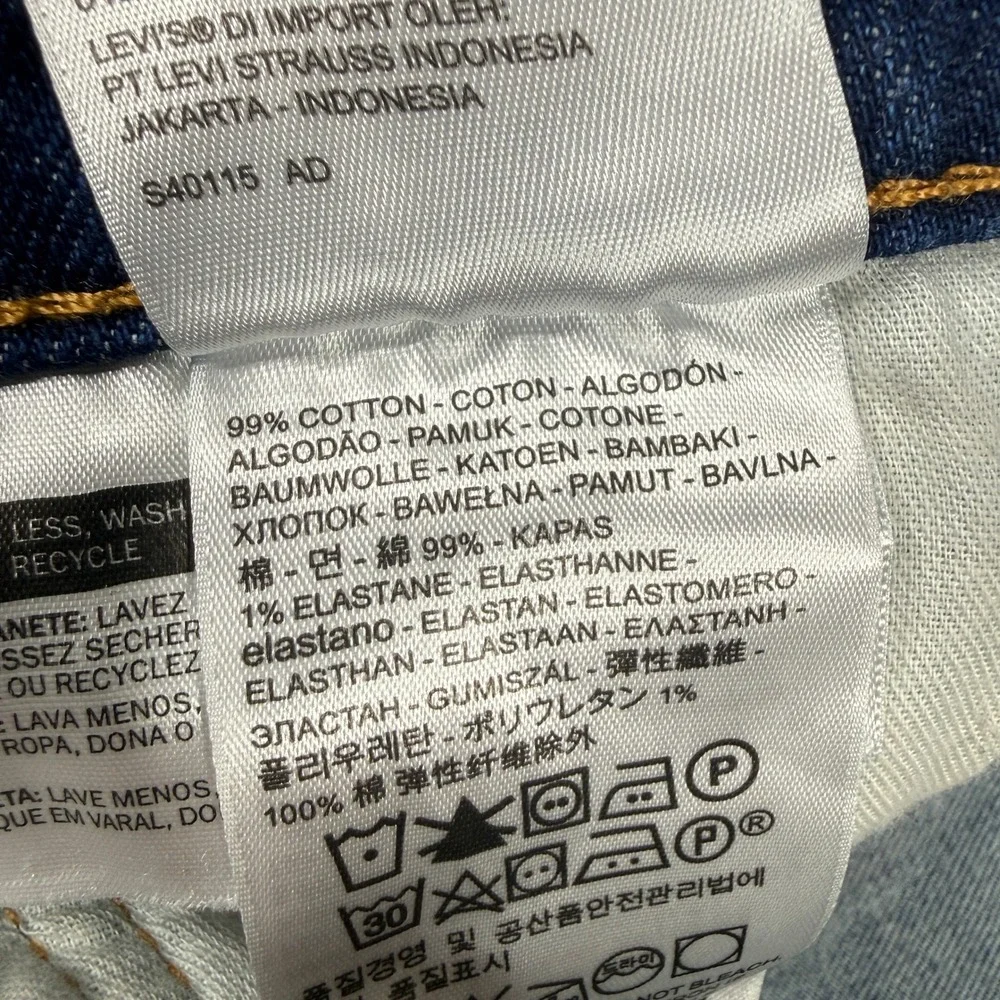 Levis 511 Jeans Mens 44x32 Blue Slim Fit Stretch Denim Ducky Boy Fade 04511-2369